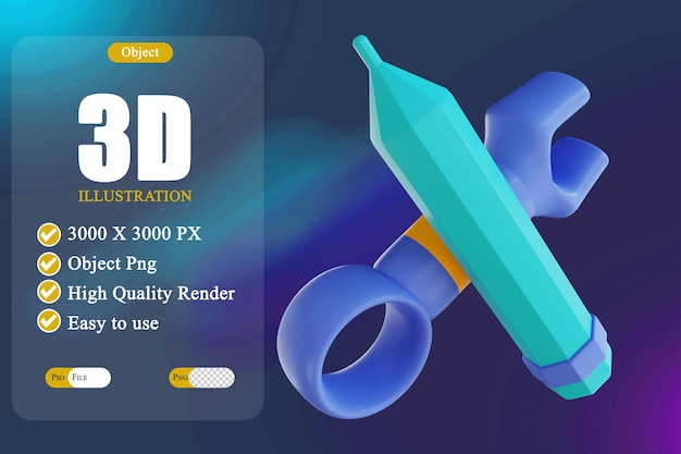 PSD 3dイラスト鉛筆とツール2