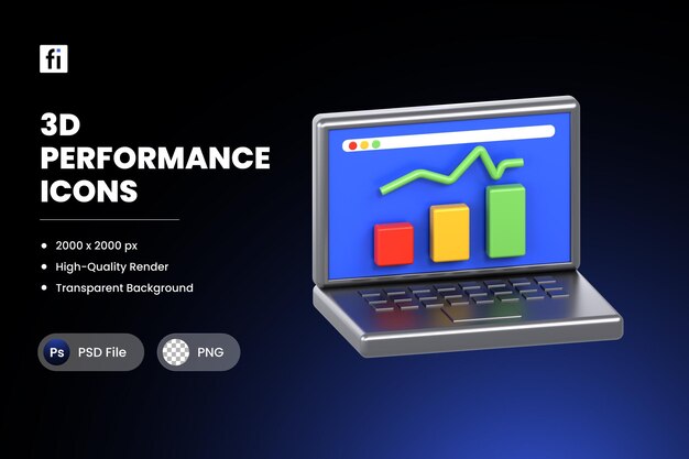 PSD 3d illustration performance website health management