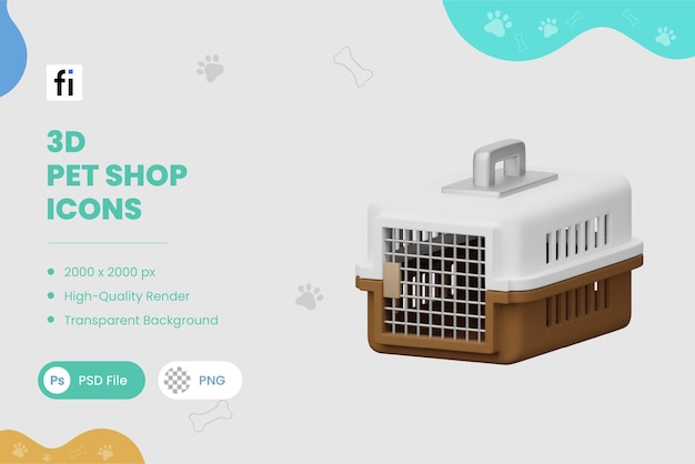3D Illustration Pet Shop Pet Carrier