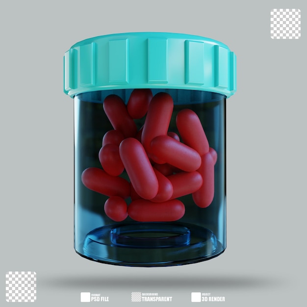 PSD illustrazione 3d farmaci farmaceutici 3