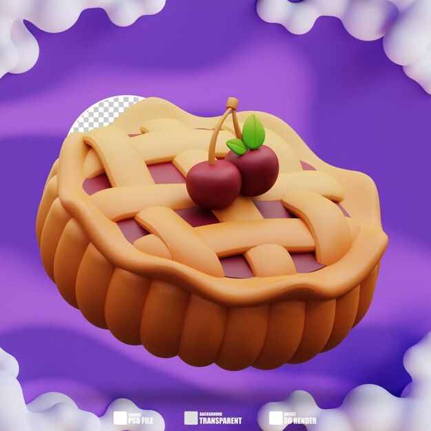 PSD 3d illustration of pie cake 2