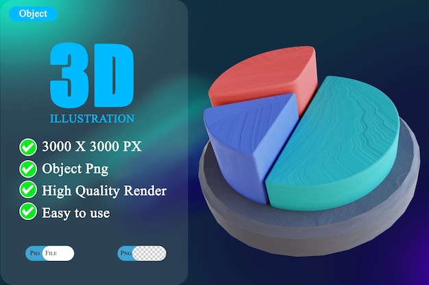 PSD 3d illustration pie chart 2