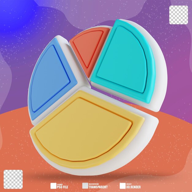 3d illustration pie chart 2