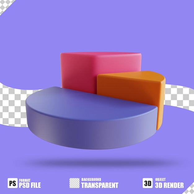 3d illustration pie chart 3 suitable for bussines