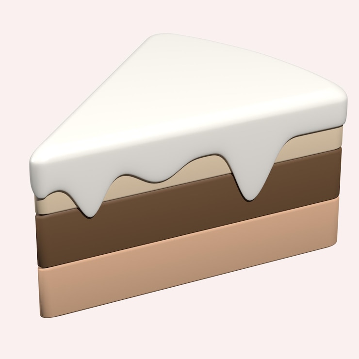 PSD 3d illustration of a piece of cake