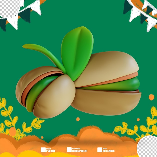 3d illustration pistachio 5