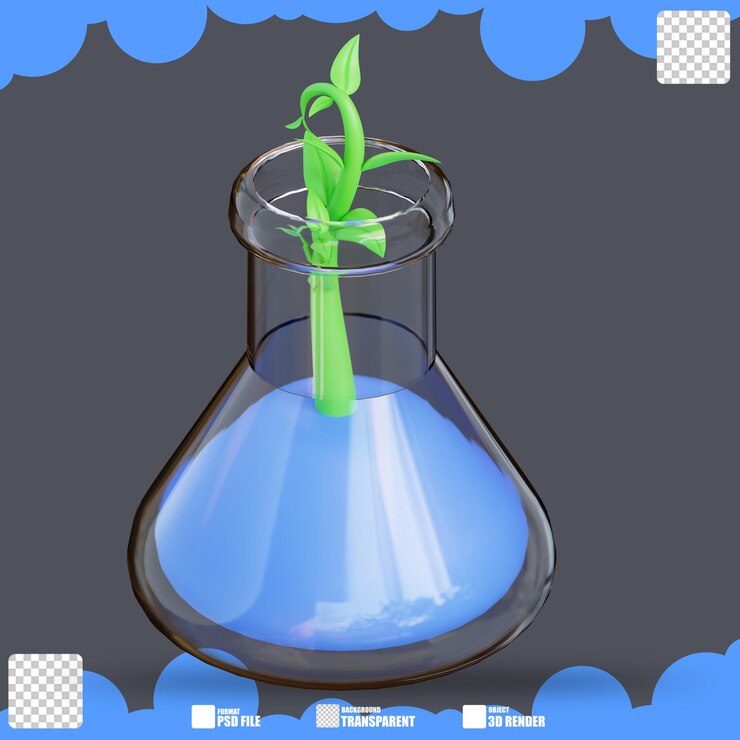 PSD 3d illustration of plant analysis 2