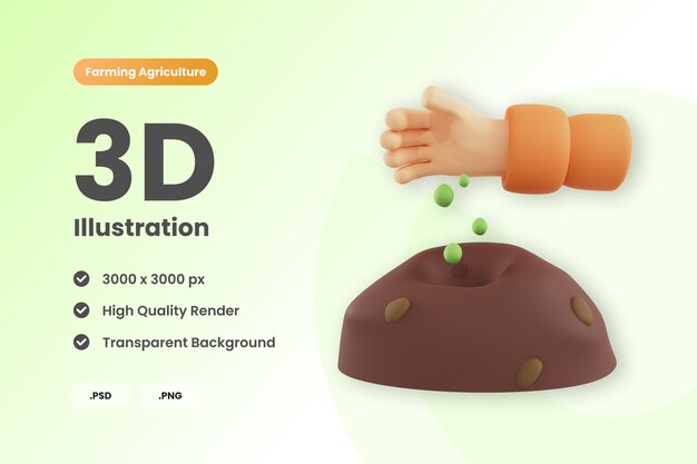 3d illustration plant seeds