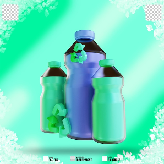 3dイラストプラスチックリサイクル2