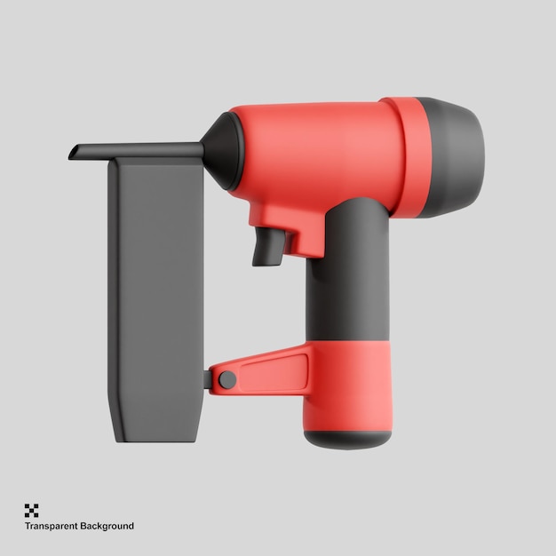 PSD 3d illustration of a pneumatic nail gun