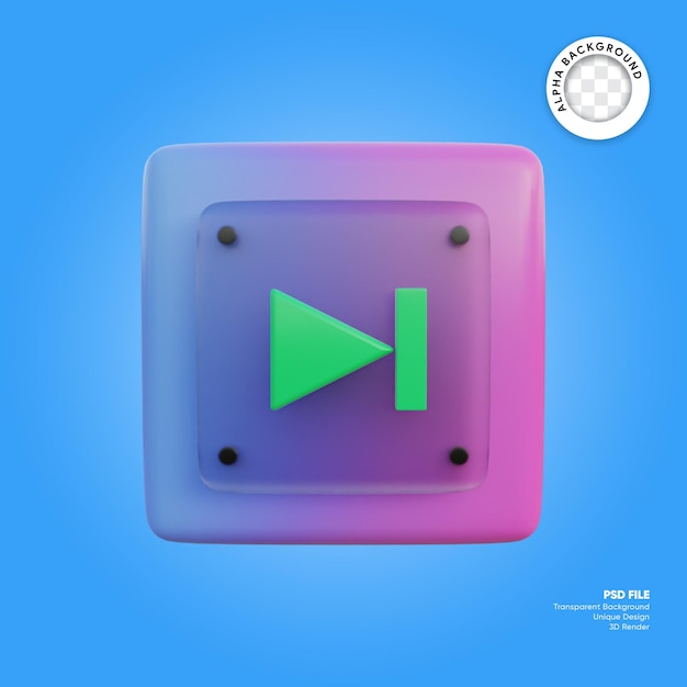 3d illustration podcast icon play pause