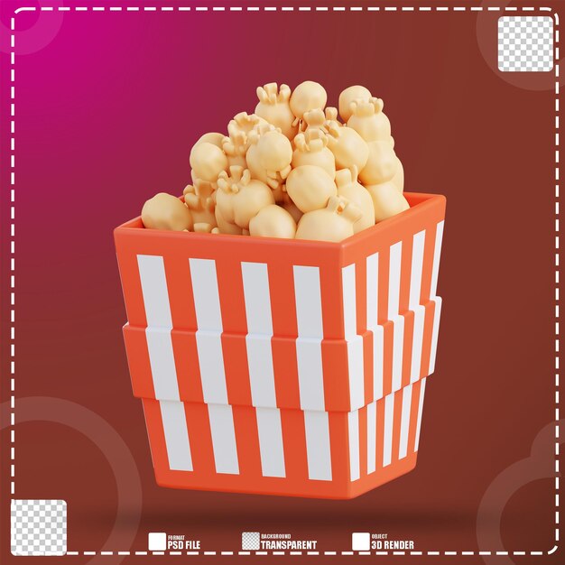 PSD 3d illustrazione popcorn 2