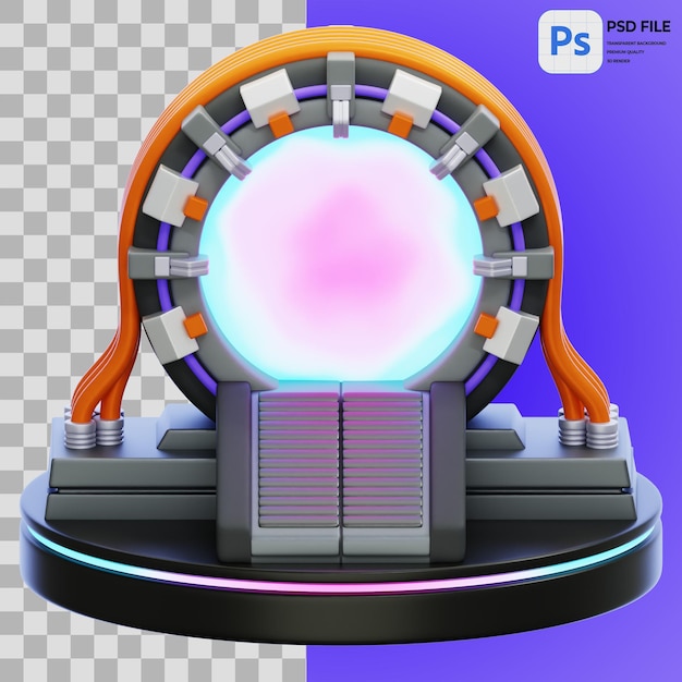 3d illustration of portal machine render of icon isolated png