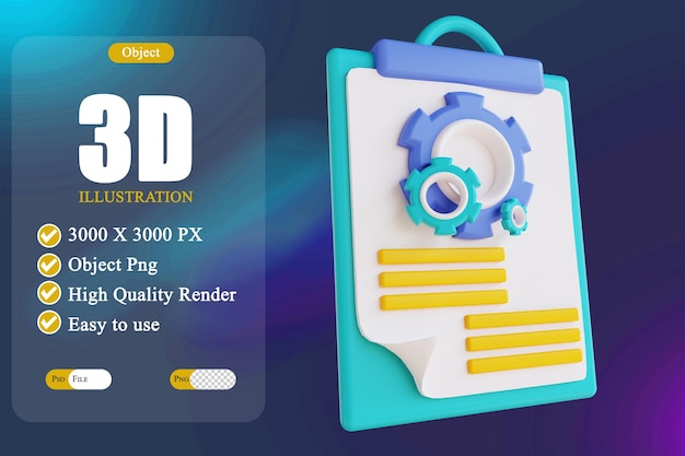 PSD 3d illustration portofolio gear