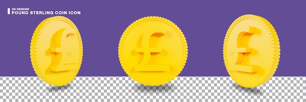 3d illustration Pound sterling coin icon