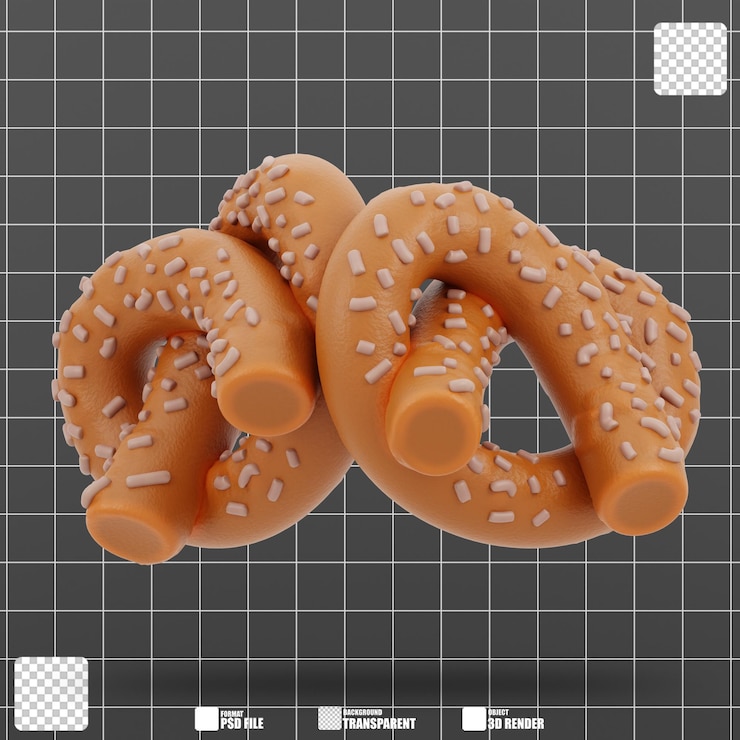 PSD 3d illustration of pretzels