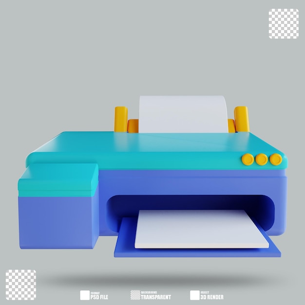 PSD 3d illustration printer 2