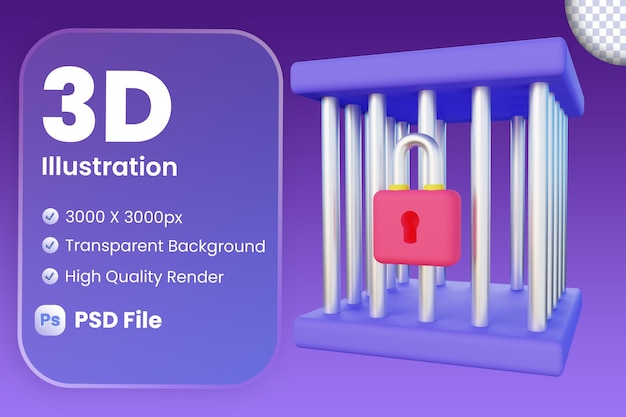 3d illustration of prison jail cell