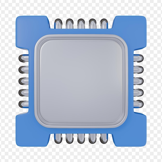 PSD 3d illustration of processor