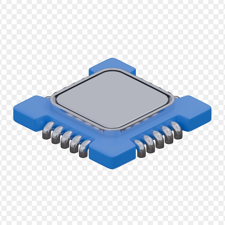 PSD 3d illustration of processor