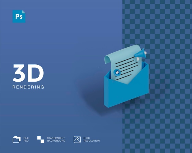 PSD 3d illustration promotion message