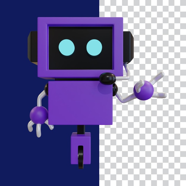3D-иллюстрация фиолетового робота