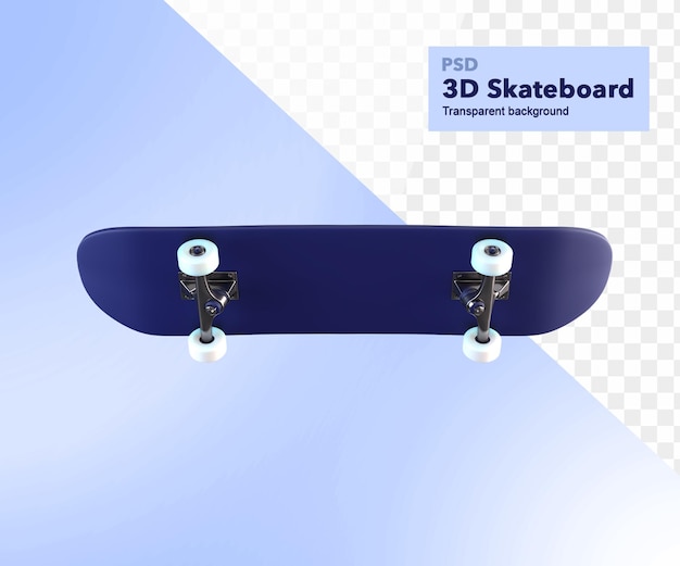 3D Illustration Purple Skateboard