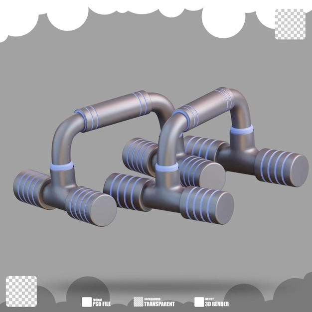 PSD 3d illustration push up bars 2