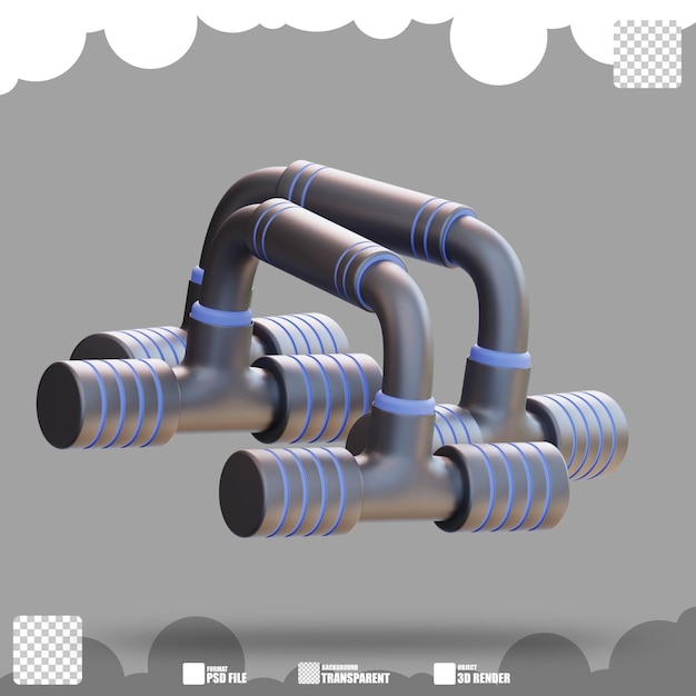 PSD 3d illustration push up bars 3