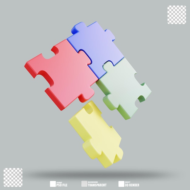 PSD 3d illustration puzzle 2