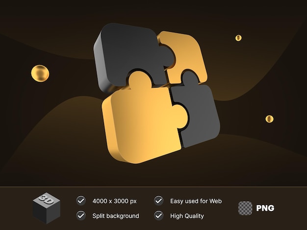 PSD puzzle dell'illustrazione 3d