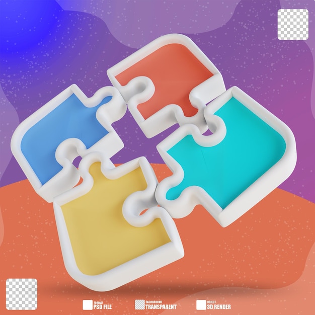 PSD puzzle illustrativi 3d 3