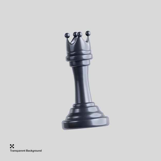 Illustrazione 3d di un pezzo degli scacchi regina