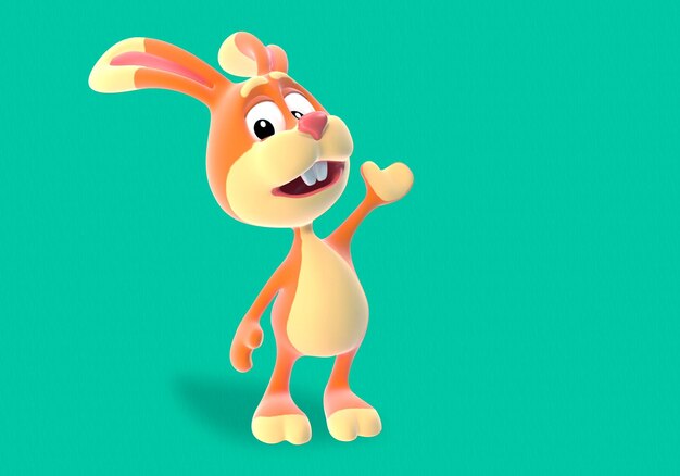 PSD 3d illustration of rabbit