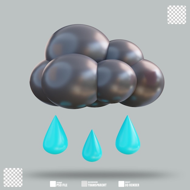 3d illustration rain 2