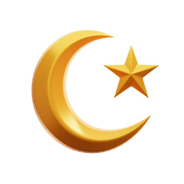 3d illustration ramadan kareem moon star