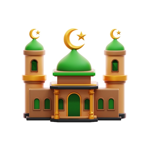 PSD 3d illustrazione moschea ramadan kareem