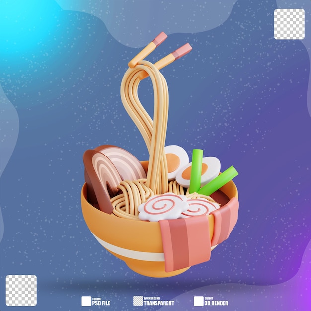 PSD 3d illustration ramen soup 2