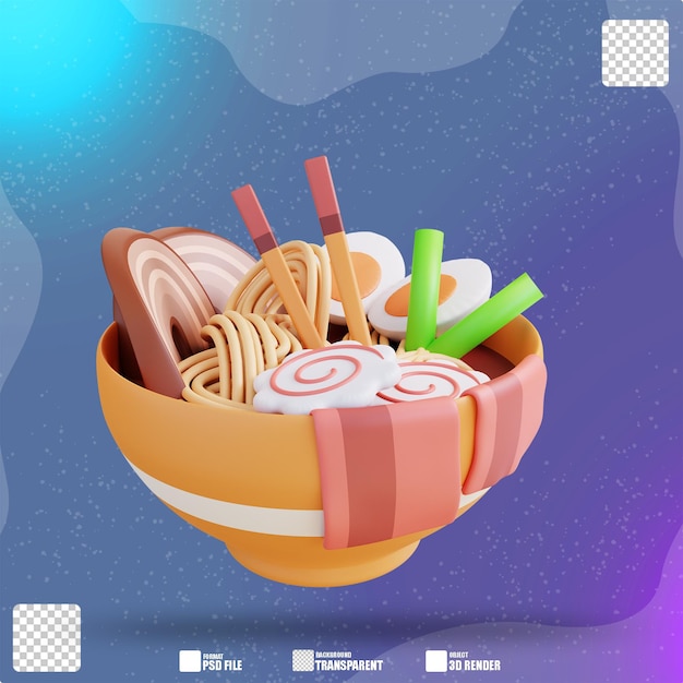 PSD 3d illustration ramen soup 4