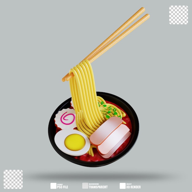 PSD 3d illustration ramen