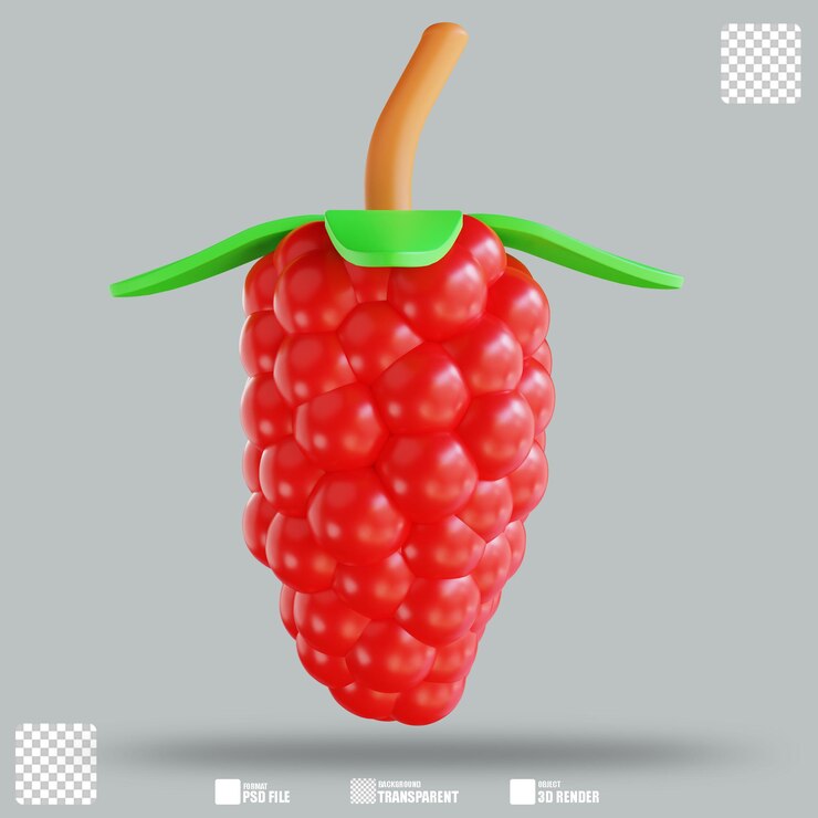 PSD 3d illustration raspberry