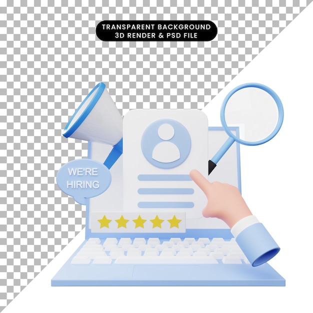 3d illustration of recruitment employee