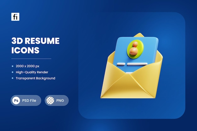 PSD 3d иллюстрация резюме