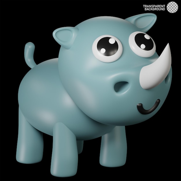 3d illustration of rhino