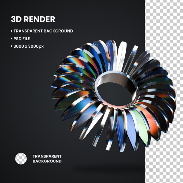 3D illustration Ring Abstract Shape