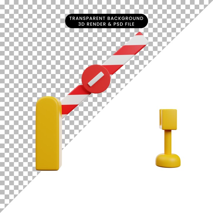 PSD 3d illustration of road block 3d render icon