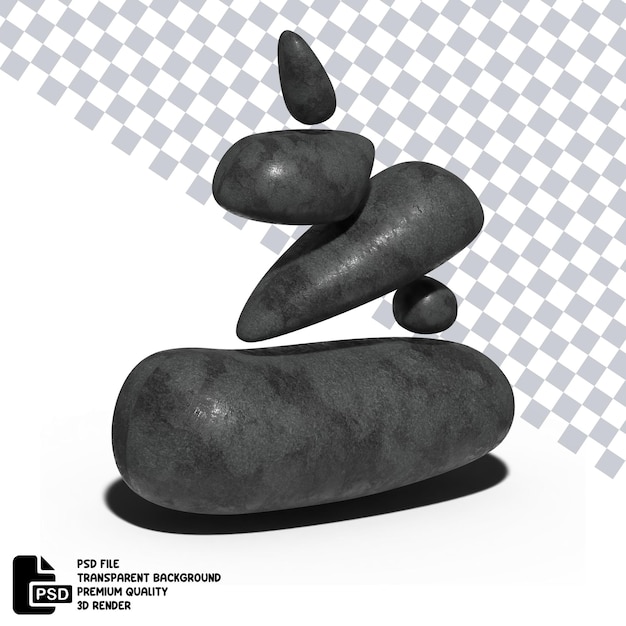 3d illustration of rock