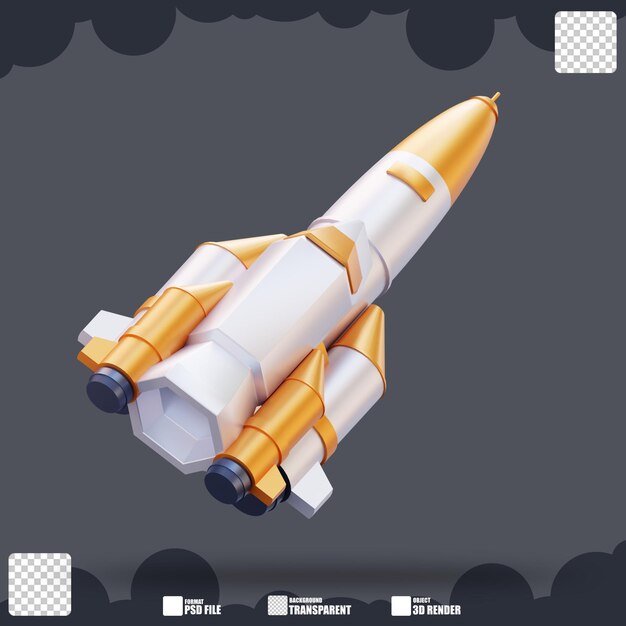 PSD 3d illustration of rocket 2