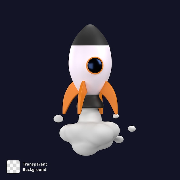 ロケット発射の 3 D イラストレーション