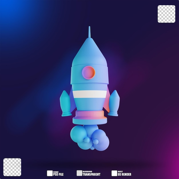 3d illustration rocket